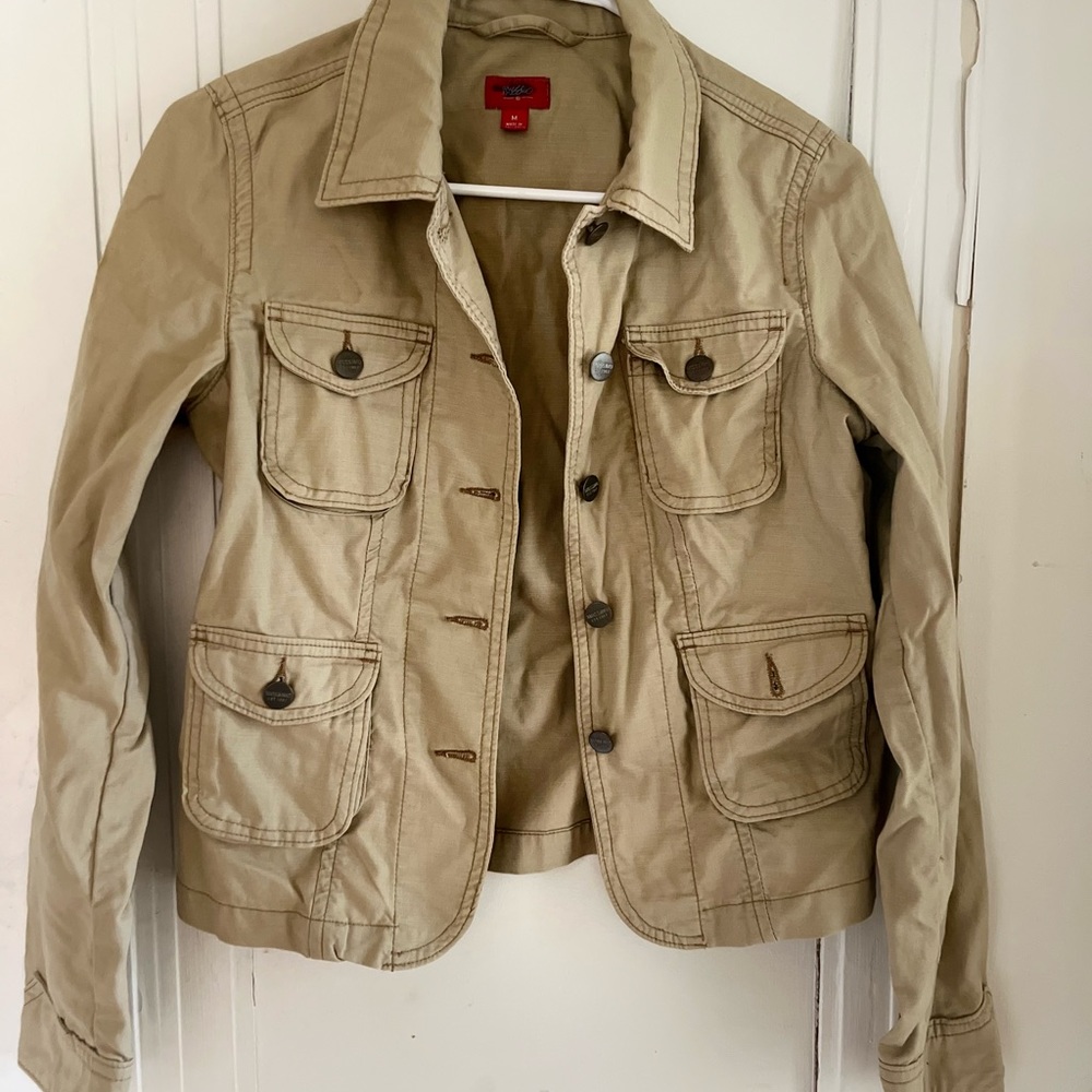 Mossimo Khaki Cotton Jacket Sz Medium